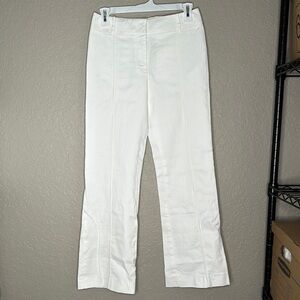 Tory Burch white ankle length seamed trousers
